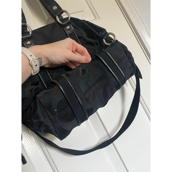 Coach Poppy Signature Spotlight Small Convertible Tote Shoulder Bag Black 13843 - Picture 7 of 9